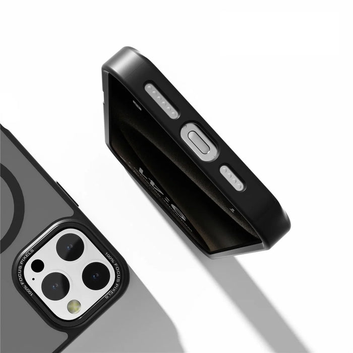 For iPhone 16 Pro Magnetic Case TPU+PC Phone Cover Matte Skin-Friendly Touch - Black - 3