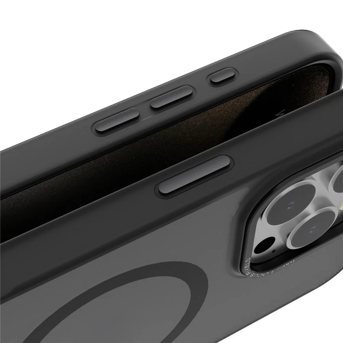 For iPhone 16 Pro Max Case Compatible with MagSafe Translucent Back TPU+PC Phone Cover - Black - 4