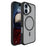 For iPhone 16 Magnetic Case Carbon Fiber Texture TPU+PC Phone Cover Compatible with MagSafe - Black - 1