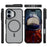For iPhone 16 Magnetic Case Carbon Fiber Texture TPU+PC Phone Cover Compatible with MagSafe - Black - 3