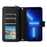 R20 For iPhone 13 Pro Max Case Zipper Wallet Phone Leather Cover with Hand Strap - Black - 2