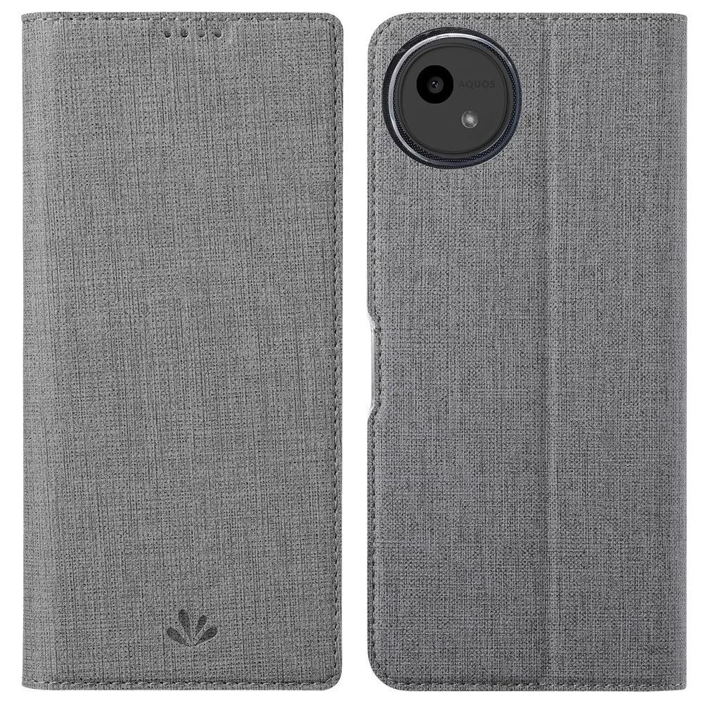 VILI DMX Series For Sharp Aquos Wish4 Case Card Slot PU Leather Stand Phone Cover - Grey - 1