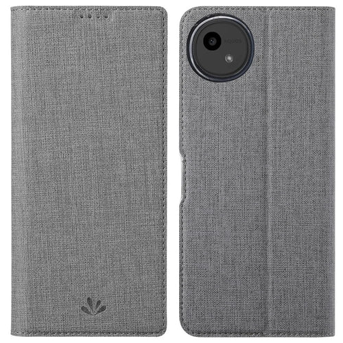 VILI DMX Series For Sharp Aquos Wish4 Case Card Slot PU Leather Stand Phone Cover - Grey - 1