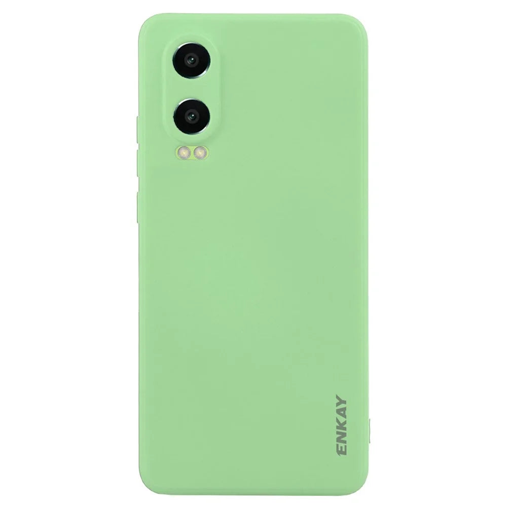 ENKAY HAT PRINCE For Oppo K12x 5G (China) / OnePlus Nord CE4 Lite 5G Case Straight Edge Liquid Silicone Phone Cover - Light Green - 1