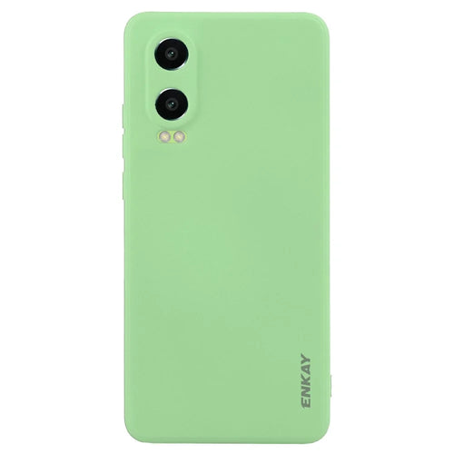 ENKAY HAT PRINCE For Oppo K12x 5G (China) / OnePlus Nord CE4 Lite 5G Case Straight Edge Liquid Silicone Phone Cover - Light Green - 1
