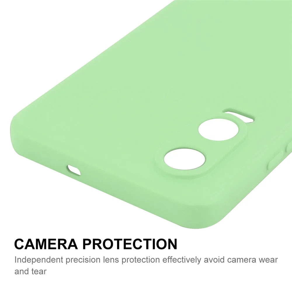 ENKAY HAT PRINCE For Oppo K12x 5G (China) / OnePlus Nord CE4 Lite 5G Case Straight Edge Liquid Silicone Phone Cover - Light Green - 4