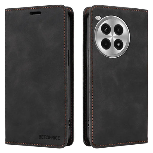 BETOPNICE 003 For OnePlus Ace 3 Pro 5G Leather Case Stand Wallet Phone Cover - Black - 1
