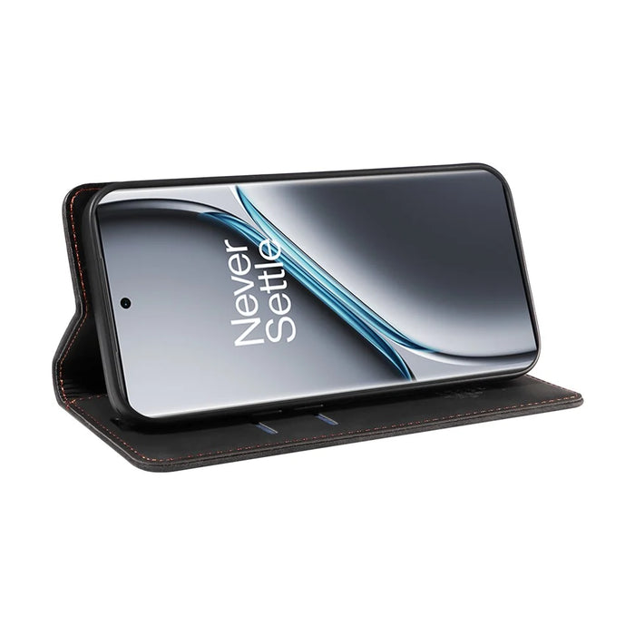 BETOPNICE 003 For OnePlus Ace 3 Pro 5G Leather Case Stand Wallet Phone Cover - Black - 3