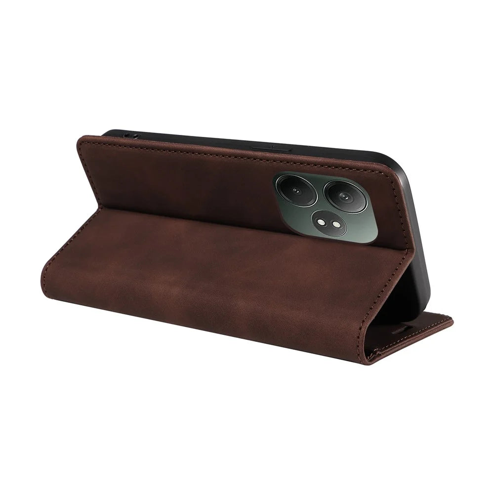 BETOPNICE 003 For Realme GT 6 5G / GT Neo6 SE 5G Case RFID Blocking Phone Leather Cover - Brown - 4