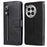 For OnePlus Ace 3 Pro 5G Case Zipper Wallet Calf Texture PU Leather Phone Cover - Black - 1