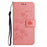 For iPhone 16 Pro Case PU Leather Wallet Phone Cover Butterfly Flower Pattern - Pink - 4
