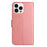 For iPhone 16 Pro Case PU Leather Wallet Phone Cover Butterfly Flower Pattern - Pink - 5