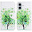 For iPhone 16 Case Pattern Printing PU Leather Wallet Phone Cover Stand View - Green Tree - 1