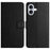 For iPhone 16 Case Litchi Texture PU Leather Wallet Folio Flip Phone Cover - Black - 1