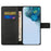For iPhone 16 Case Litchi Texture PU Leather Wallet Folio Flip Phone Cover - Black - 2