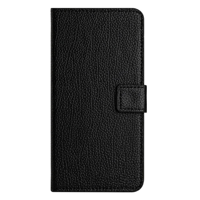For iPhone 16 Case Litchi Texture PU Leather Wallet Folio Flip Phone Cover - Black - 4