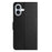 For iPhone 16 Case Litchi Texture PU Leather Wallet Folio Flip Phone Cover - Black - 5