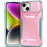 For iPhone 15 Case PC+TPU Anti-Slip Phone Cover with Slide Camera Lid - Pink / Green - 1
