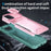 For iPhone 15 Case PC+TPU Anti-Slip Phone Cover with Slide Camera Lid - Pink / Green - 3