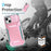 For iPhone 15 Case PC+TPU Anti-Slip Phone Cover with Slide Camera Lid - Pink / Green - 4