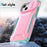 For iPhone 15 Case PC+TPU Anti-Slip Phone Cover with Slide Camera Lid - Pink / Green - 5