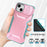 For iPhone 15 Case PC+TPU Anti-Slip Phone Cover with Slide Camera Lid - Pink / Green - 7