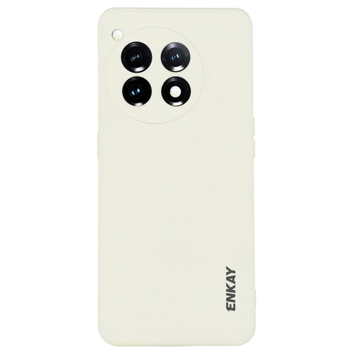 ENKAY HAT PRINCE For OnePlus 12 5G Case Anti-Drop Straight Edge Silicone Phone Cover - Beige - 1