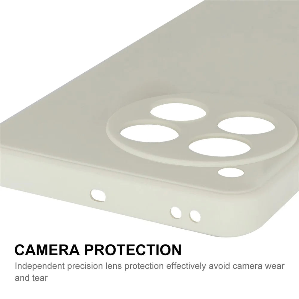 ENKAY HAT PRINCE For OnePlus 12 5G Case Anti-Drop Straight Edge Silicone Phone Cover - Beige - 4