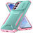 For Samsung Galaxy A55 5G Shockproof Case PC+TPU Phone Shell with Sliding Camera Cover - Green / Pink - 2