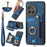 D4 For OnePlus 12 5G Case PU Leather RFID Blocking Back Cover Ring Holder Card Slots - Blue - 1