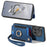 D4 For OnePlus 12 5G Case PU Leather RFID Blocking Back Cover Ring Holder Card Slots - Blue - 2