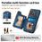 D4 For OnePlus 12 5G Case PU Leather RFID Blocking Back Cover Ring Holder Card Slots - Blue - 5