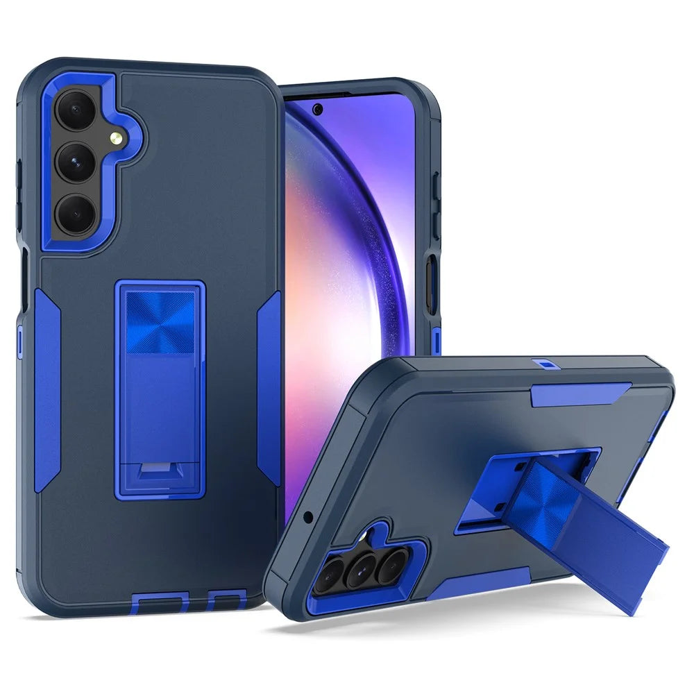 For Samsung Galaxy A35 5G Case Shockproof TPU+PC Kickstand Phone Protector - Sapphire / Dark Blue - 1