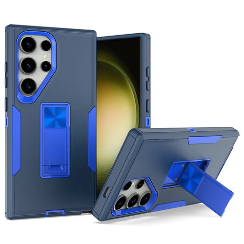 For Samsung Galaxy S24 Ultra Shockproof Case Kickstand TPU+PC Phone Cover - Sapphire / Dark Blue - 1