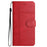 Anti-fall Flip Wallet Case For iPhone 14, Business Style Anti-scratch Cowhide Texture PU Leather Phone Cover Stand with Strap - Red - 7