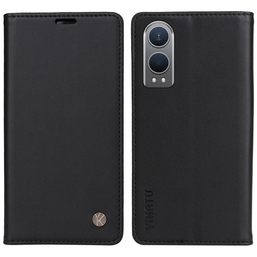 YIKATU YK-001 For OnePlus Nord CE4 Lite 5G / Oppo K12x 5G (China) Case Leather Phone Cover Magnetic Closure Bookstyle Stand - Black - 1