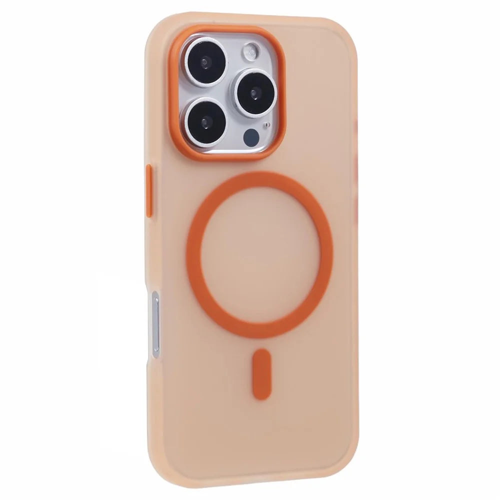 For iPhone 13 Pro Max Case Compatible with MagSafe TPU Translucent Back Phone Cover - Orange - 1