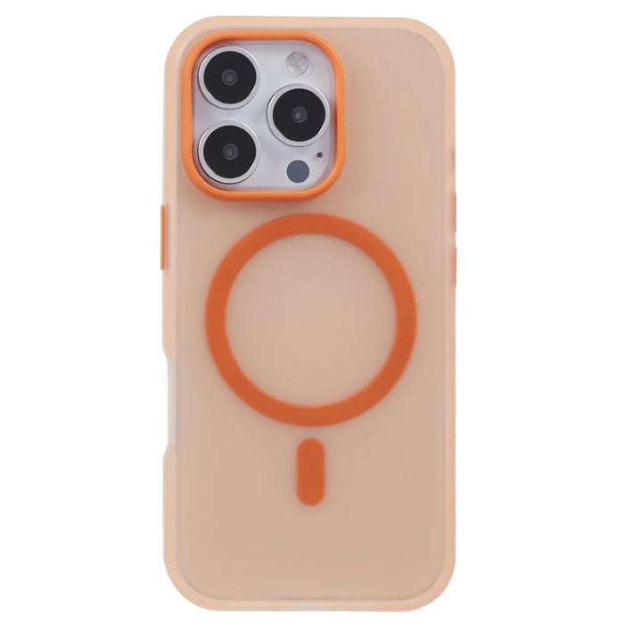 For iPhone 13 Pro Max Case Compatible with MagSafe TPU Translucent Back Phone Cover - Orange - 3