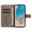 For Samsung Galaxy M35 5G PU Leather Cases Flower Pattern Wallet Stand Phone Cover with Strap - Grey - 2