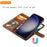 For Samsung Galaxy S25+ / S24+ Case 2 in 1 Detachable Magnetic Leather Wallet Mobile Cover with Strap - Brown - 6