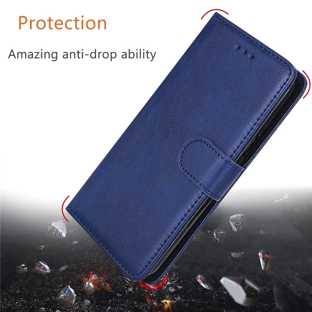 For iPhone 15 Case 2 in 1 Detachable Magnetic Leather Wallet Mobile Cover with Strap - Blue - 7