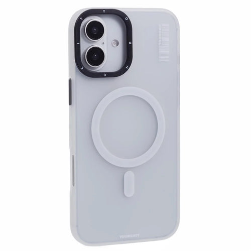 YOUNGKIT For iPhone 16 Pro Max Case Compatible with MagSafe PET+TPU Matte Back Phone Cover - White - 1