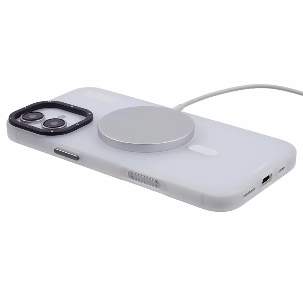 YOUNGKIT For iPhone 16 Pro Max Case Compatible with MagSafe PET+TPU Matte Back Phone Cover - White - 4