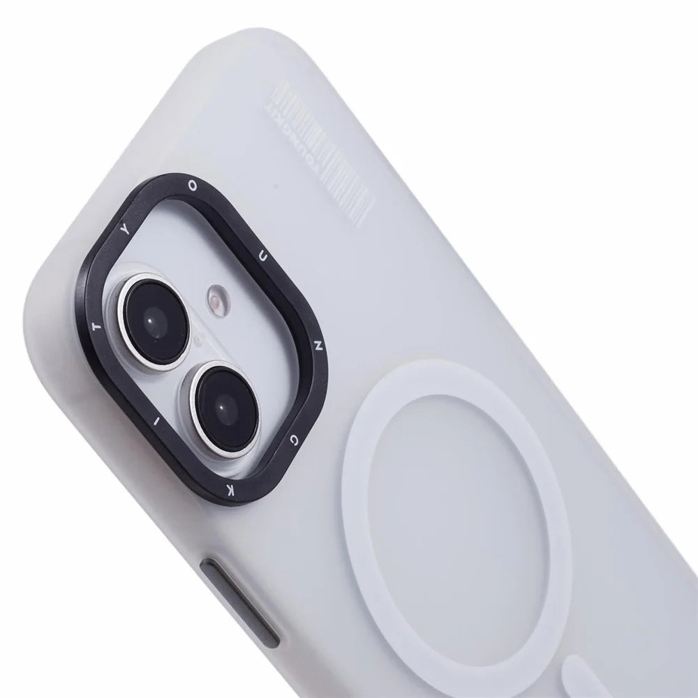 YOUNGKIT For iPhone 16 Pro Max Case Compatible with MagSafe PET+TPU Matte Back Phone Cover - White - 7