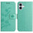 For iPhone 16 Plus Case PU Leather Wallet Phone Cover Butterfly Flower Pattern - Cyan - 1