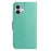 For iPhone 16 Plus Case PU Leather Wallet Phone Cover Butterfly Flower Pattern - Cyan - 5