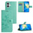 For iPhone 16 Plus Case PU Leather Wallet Phone Cover Butterfly Flower Pattern - Cyan - 6