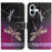 For iPhone 16 Plus Case Pattern Print PU Leather Wallet Phone Cover Cross Texture - Dragonfly - 1