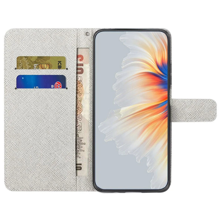 For iPhone 16 Plus Case Pattern Print PU Leather Wallet Phone Cover Cross Texture - Dragonfly - 2