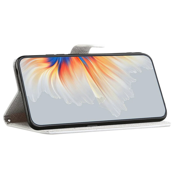 For iPhone 16 Plus Case Pattern Print PU Leather Wallet Phone Cover Cross Texture - Dragonfly - 3